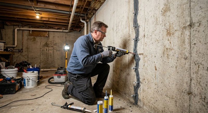 Basement Crack Repair in Corona, CA