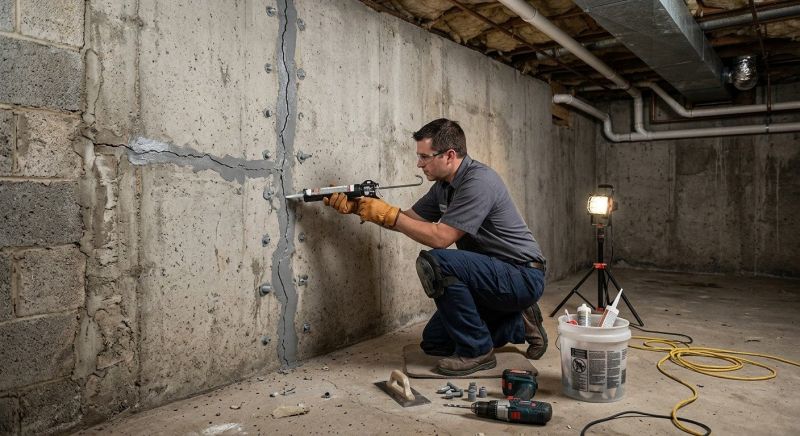 Basement Crack Repair in Corona, CA