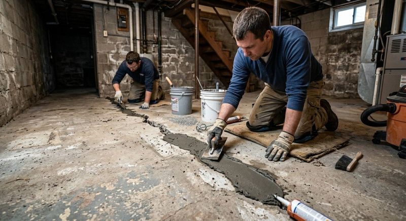 Cracked Basement Floor Repair in Corona, CA